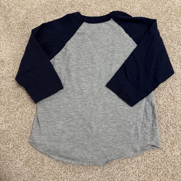 New York City Boy's Long Sleeve Raglan T-Shirt Size Small Gray Navy Blue - Picture 4 of 4